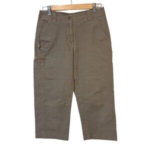 LL Bean Cargo‎ Pants 6 Petite Womens Beige Cropped Outdoor Hiking